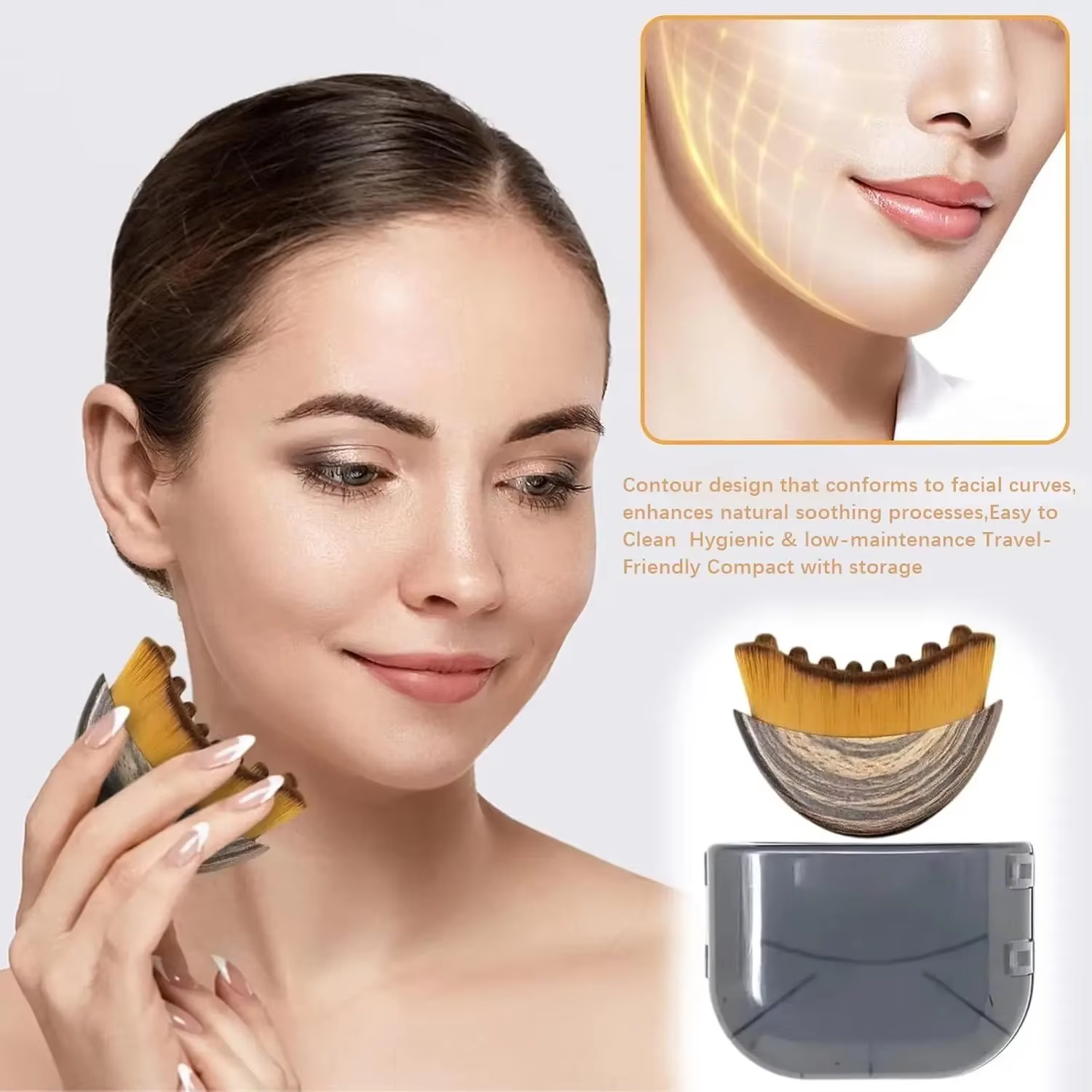 Cepillo linfático facial - medidas 6cm x 3cm